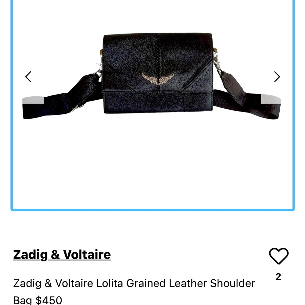 Zadig & Voltair Black Leather shoulder bag